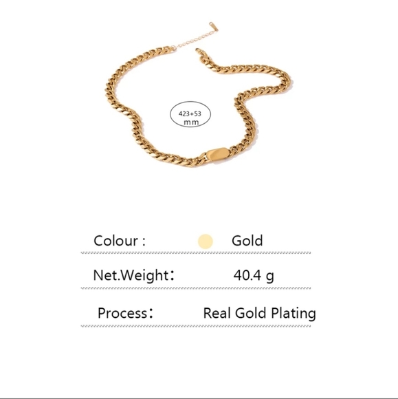 Gold Thick Pendant Necklace - Picture 4 of 6